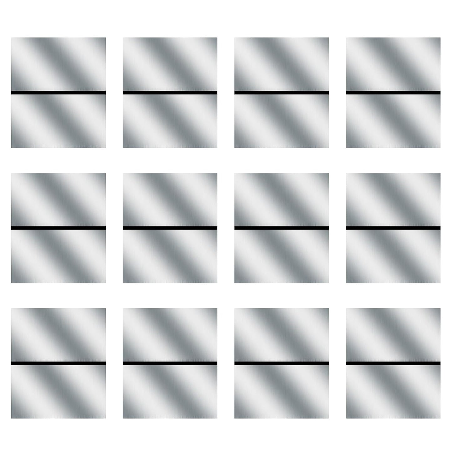 Laser Engraving Blank Silver ABS Double Color Plastic Sheet, 11.8x6.49x0.05 inch Materials Double Color Plastic Sheet for Interior Signs, Badges, DIY Carving Pack of 12 (Silver)