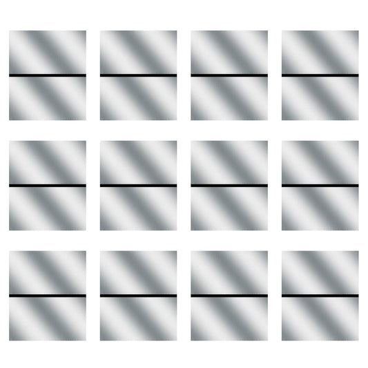 Laser Engraving Blank Silver ABS Double Color Plastic Sheet, 11.8x6.49x0.05 inch Materials Double Color Plastic Sheet for Interior Signs, Badges, DIY Carving Pack of 12 (Silver)
