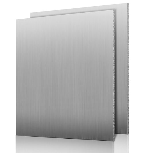 Blulu 2 Pcs 6061 Aluminum Sheet Metal Plate 15 x 15 x 1/8 in (3 mm) Flat Plain Thickness Panel Covered with Protective Film Solid Rectangle Flat Stock for Crafting Industry Structural Framing Base