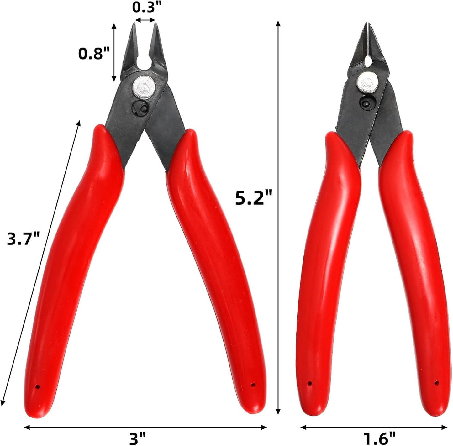 10 Pack 170 Wire Cutters, 5 Inch Small Precision Flush Cut Pliers with Spring, Micro Diagonal Side Cut Nippers, Sharp Wire Clippers for Electronics, Jewelry Making, Zip Ties, Soft Copper Wire