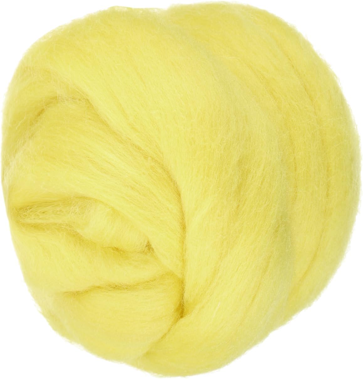 PATIKIL Wool Roving Yarn, 80G/2.82OZ Soft Felting Wool Pure Chunky Roving Yarn Bulk for Needle Felting Knitting Blanket Spinning Weaving DIY Craft, Yellow