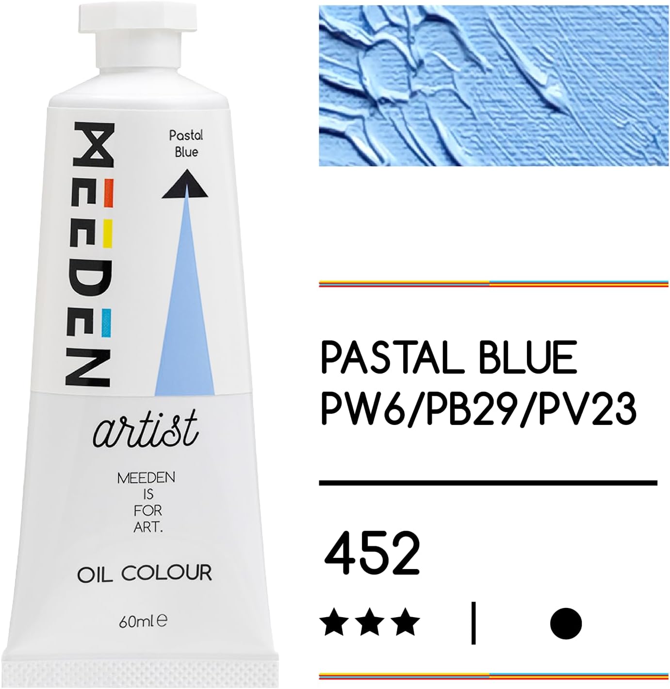 MEEDEN Artist Grade Oil Paint: Pastal Blue - 60ml/2oz Tube - Professional Art Paints for Canvas Painting