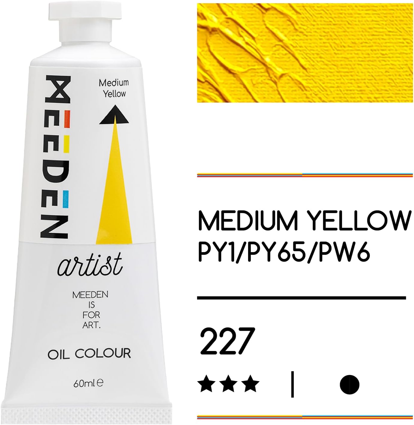 MEEDEN Artist Grade Oil Paint: Medium Yellow - 60ml/2oz Tube - Professional Art Paints for Canvas Painting