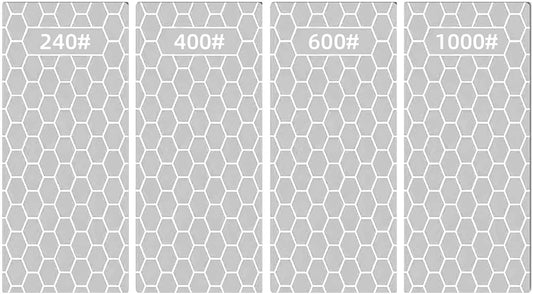 Diamond Sharpening Stone for 4 PCS Diamond Plate Honing Stone for Kitchen Sharpening Dull Knives Grindstone, 240/400/600/1000 Grit