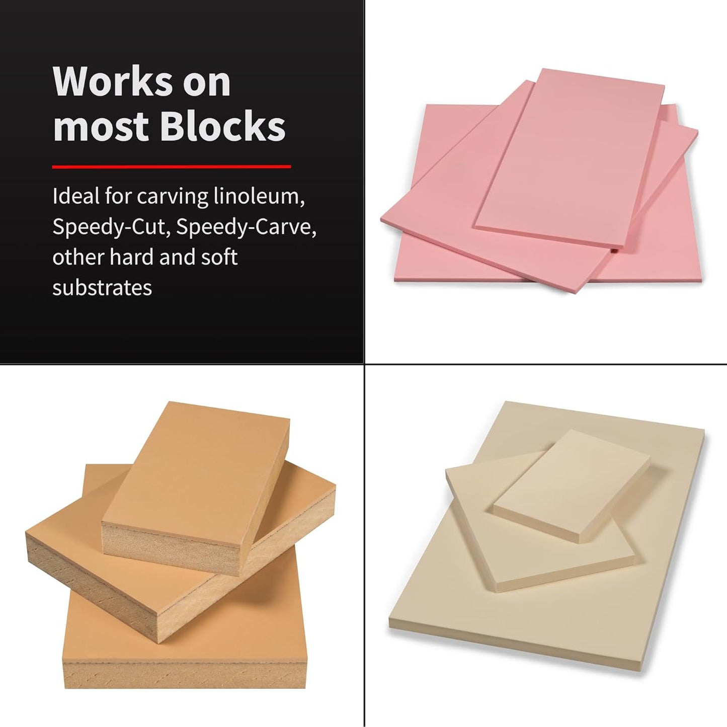 Speedball Linoleum Cutter Kit Assortment #1 (6-Pack) - Linocut Carving Tools for Block Printing, Includes 5 Blades