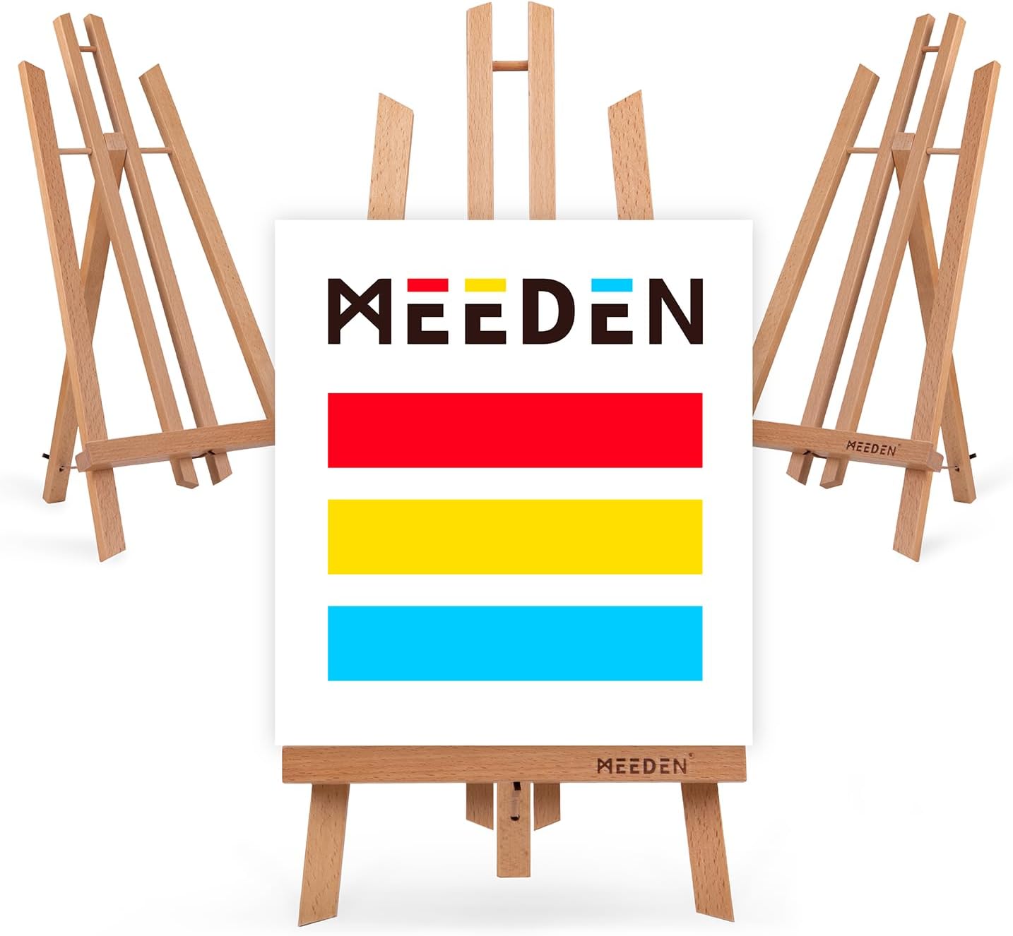 MEEDEN Table Easel Stand for Display: 3 Pack 20 Inch Art Beech Wooden Tabletop Easel for Sign Painting - Small Canvas Stand for Adults