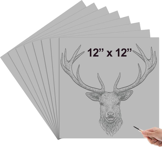 Yeaqee 4 Pcs 12 x 12 Inch Linoleum Block Rubber Carving Block Soft Linocut Blocks Large Linoleum Sheet Unmounted Lino Plates for Engraving Art Project Printmaking Artist Studio Supplies (Gray)