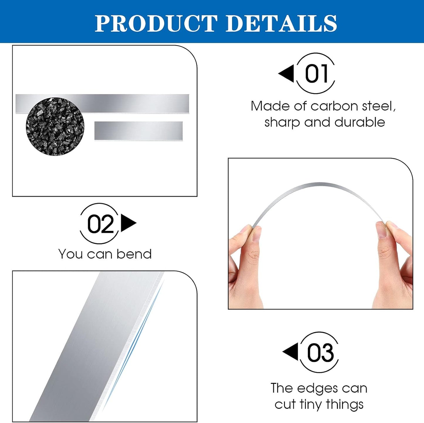 Honoson 10 Pieces Flexible Polymer Clay Tissue Blade Cutters Slicer Carbon Steel Polymer Clay Cutting Slicing Tools for Blade DIY Shaping Modelling Slicing Sculpting, Straight and Wave