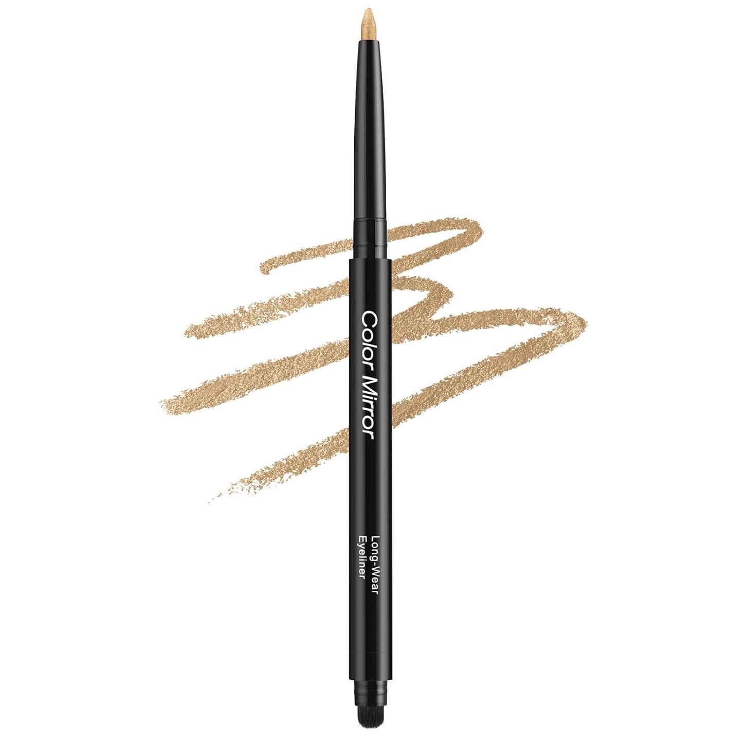 Smudge Proof Eyeliner, Waterproof Retractable Eye liner with Brush, Matte and Shimmer Eyeliner Pencil, Creamy Texture, Long lasting & Smooth(43 Gold Dust Shimmer)