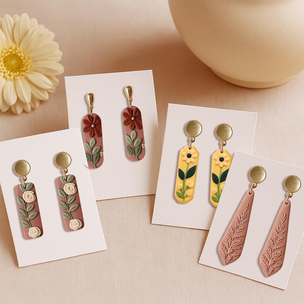 14pcs Rectangle Clay Cutters, Polymer Clay Cutting Tools for Earrings Making, Clay Jewelry Making Kit for Handicraft Enthusiasts