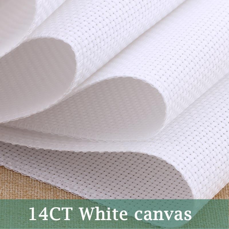 Stitchmelody Counted Cross Stitch Kits,14CT Unprinted Pattern Embroidery Set,DMC Threads Needlework Kit-Happy Couple 17.3''×14.2''