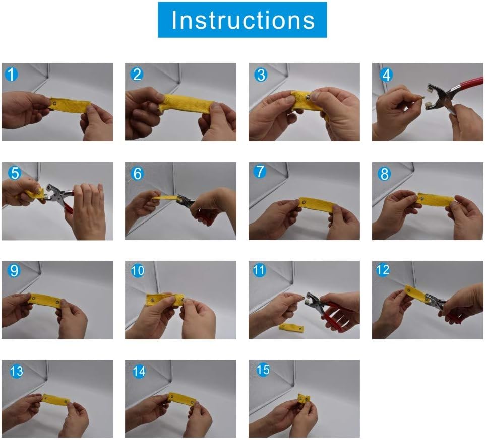 200Pcs Snap Fastener Tool Diameter 9.5mm Metal Eyelets Shoes Clothes Crafts with Heavy-Duty Eyelet Grommet Pliers