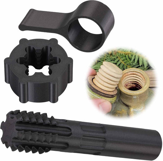 Pottery Clay Threading Making Kits, Clay Tap and Die Set for Jars and Lids Caps Thread (1 Inch Obsidian Black)