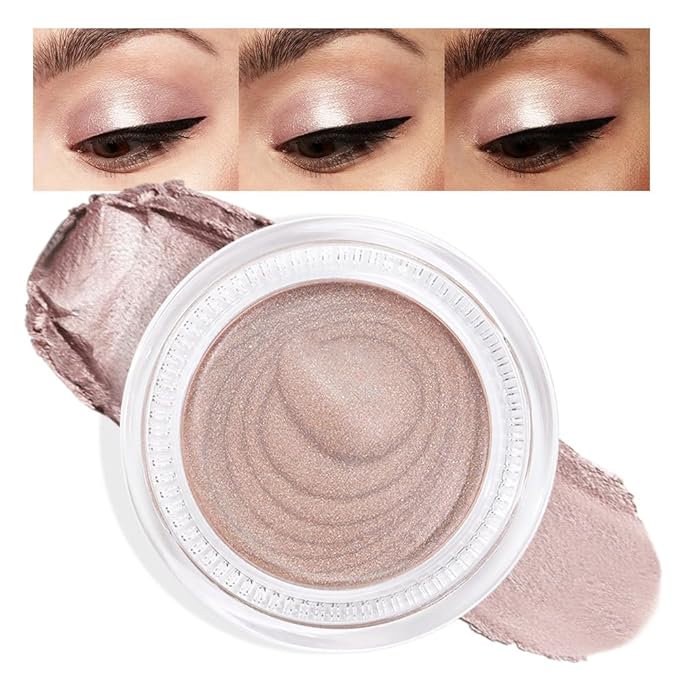 Cream Glitter Light Champagne Shimmer Metallic Eyeshadow Palette Makeup, Mini Instant Holographic Eyeshadow For Older Women, Sombras Crema Para Ojos, Talc, Paraben & Cruelty Free, 730