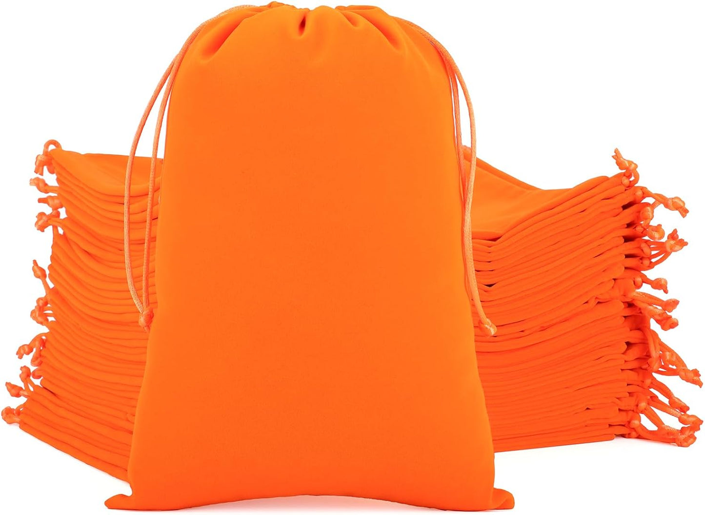 Velvet Drawstring Jewelry Bag, 50Pcs Orange Dice Bag, 7x10, Or Wrapping Halloween Party Favors, Small Bussiness, Toys, Board Game