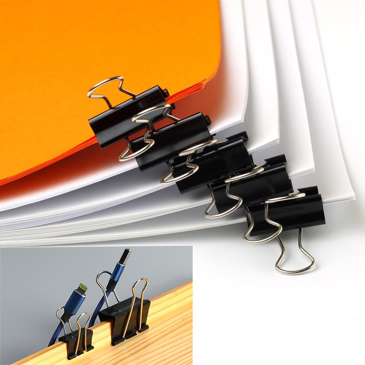 80 PCS Binder Clips, 1inch 25mm Binder Clips, Paper Clamps Medium Size for Office, Home, School, Document Organizing (1 inch)