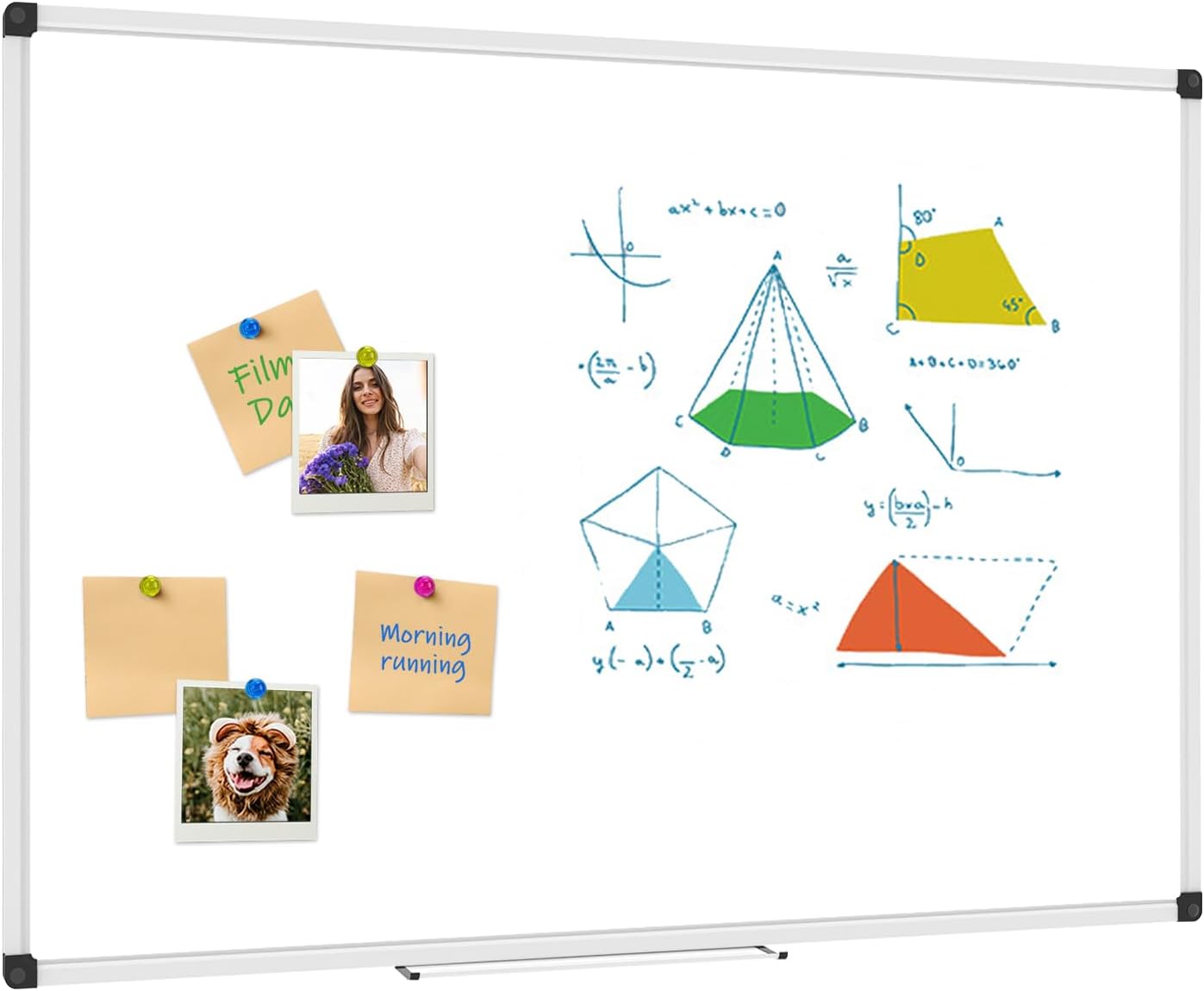 XBoard Magnetic Whiteboard 40 x 30 Inch, Dry Erase White Board for Wall with Marker Tray 3' x 2.5' | Aluminum Frame Message Presentation Board for Home School & Office