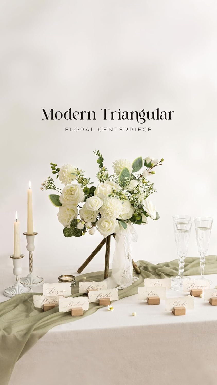 Ling's moment Ivory Dahlia Foam Artificial Flowers Real Touch Faux Fake Flower for Home Decor Graduation Baby Shower Decorations Outdoors Party Favors Wedding Gifts Centerpieces Arrangements 25pcs