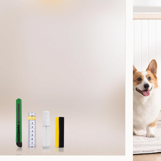 Frosted Glass Window Privacy Film - UV Sun Blocking Heat Control, Static Cling Removable & Reusable for Home, Bathroom, and Office (Frosted, 23.6 Inch x 6.5 Feet)