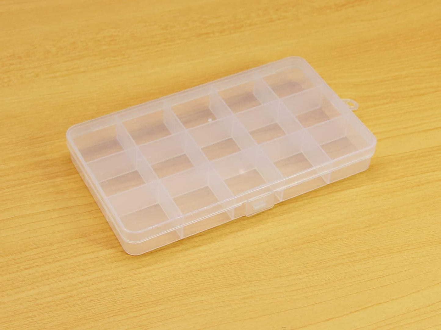 8 Pack 15 Grids Plastic Bead Organizer Box 6.8 * 3.86 * 0.87 inches Clear Storage Container Jewelry Case with Fixed Dividers for Rings, Earrings, Nail Art, DIY Crafts, Fishing Tackles