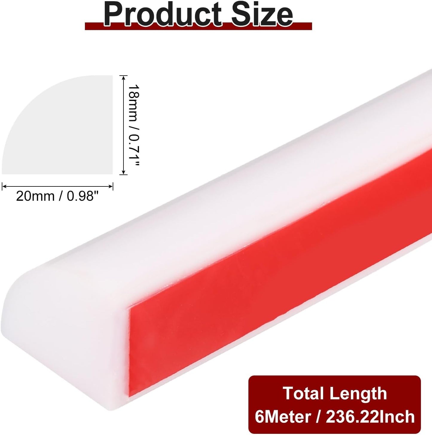 uxcell 236 Inch Flexible Quarter Round Molding Silicone Peel and Stick Trim Self Adhesive Shower Water Barrier for Corner Decor Bathroom Kitchen, White