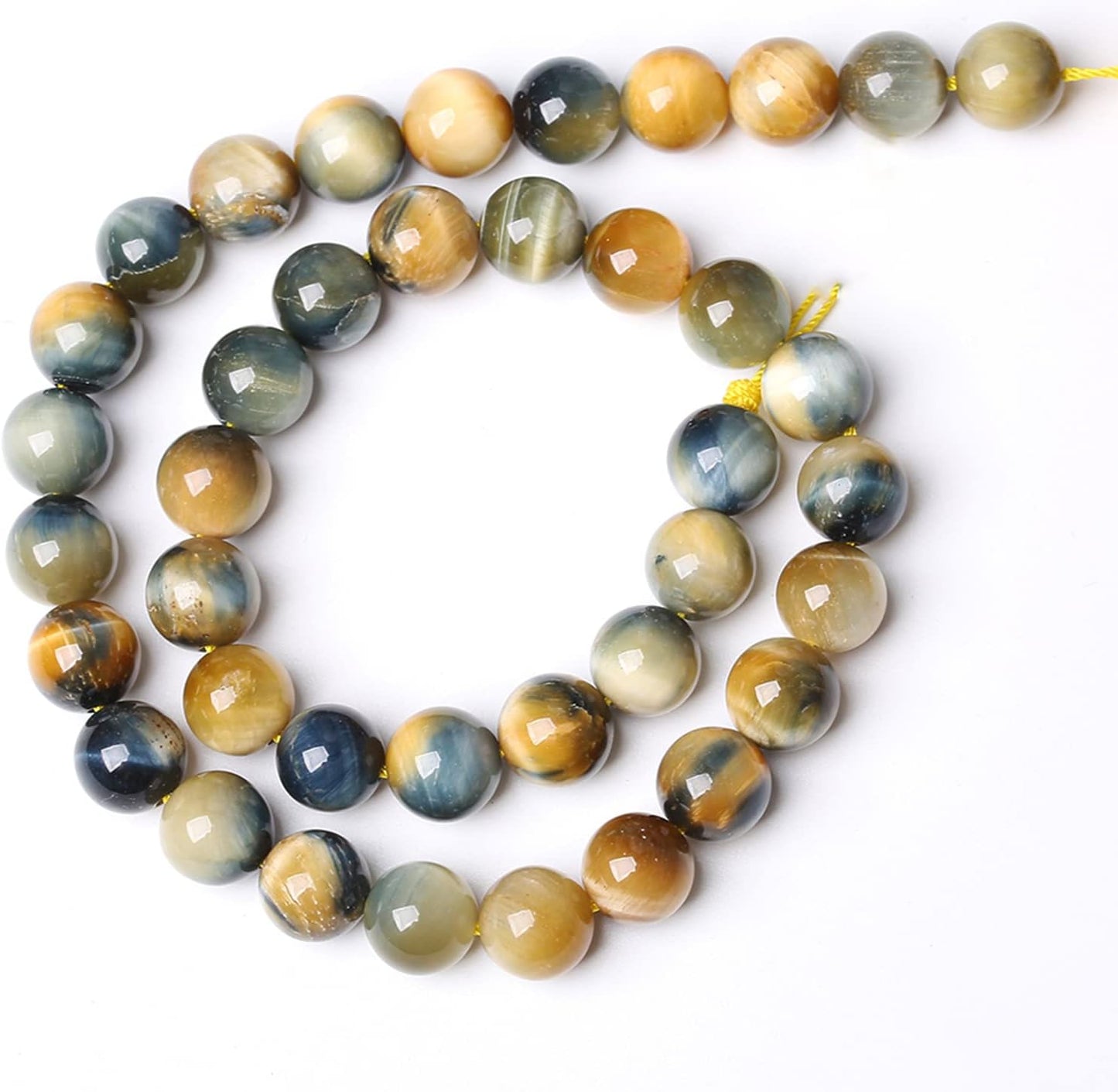 90Pcs 8mm AAAAA Tiger Eye Beads for Jewelry Making - Natural Stone Semi Precious Round Smooth Gemstones Loose Spacer Beads - 32" 2 Strands