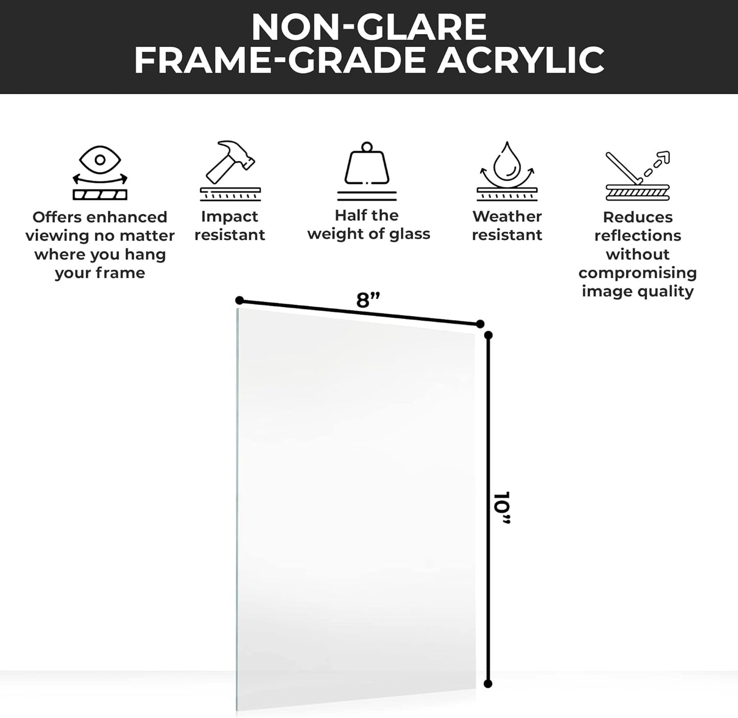 Non-Glare Acrylic Replacement for 13x15 Picture Frame, Replacement Plexiglass for 13x15 Photo Frame, UV-Resistant Non-Glare Acrylic Cover Sheet