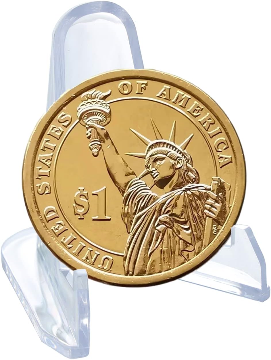 25 Packs(1.4 Inch) Acrylic Easel Stands Display Stands/Plate Stands Coin Display Easel Holder for Air-Tite Coins Pocket Watches Capsules Challenge Medals Casino Chips , Photo Display,Baseball Sports