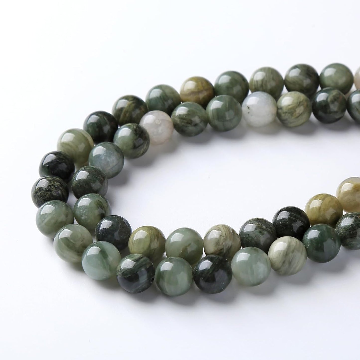 90pcs 4mm Natural Green Hair Quartz Stone Beads for Jewelry Making DIY Bracelet Necklace Accessories 15" Energy Healing Power Round Stone Beads(4mm, Green Hair Quartz)