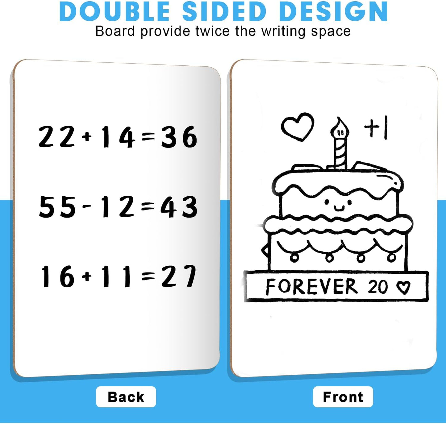 Dry Erase LapBoards, PANDRI 6 Pack Double Sided 12.5 x 9 Inch Whiteboards with 6 Erasers, Dry Erase Boards for Office Students Classroom Teacher Supplies