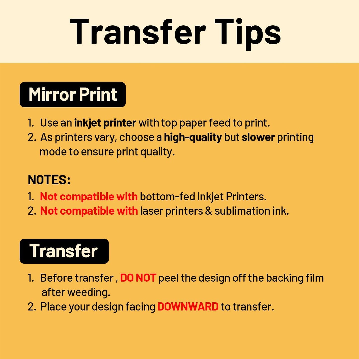 TransOurDream Heat Transfer Paper for t Shirts Heat Press (10 Sheets, 8.5"x11") Printable Heat Transfer Vinyl for Inkjet Printer Light Iron on Transfers for Tshirts Cuttable & Self-Positionable