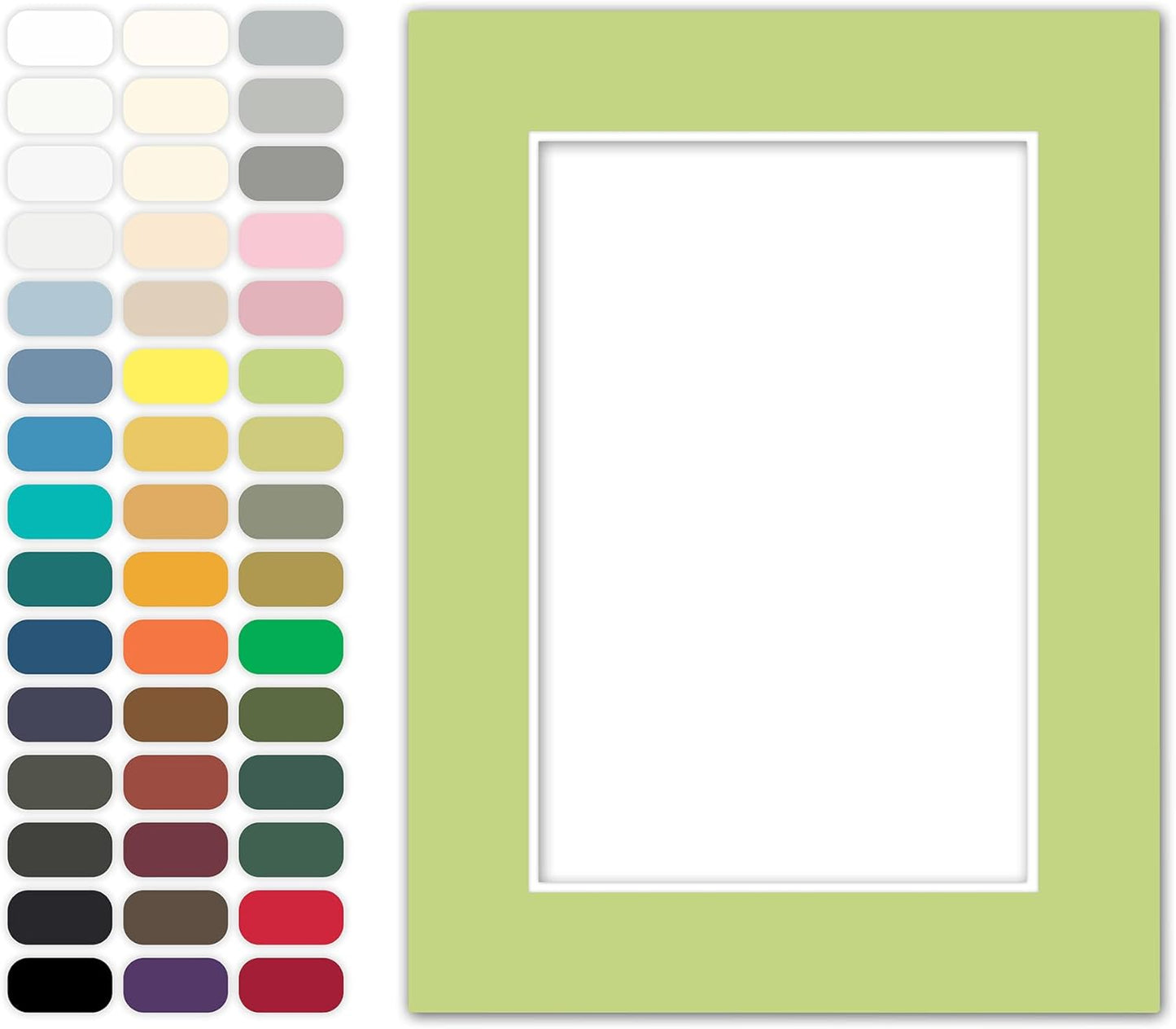 Poster Master Pistachio Matboard – 4-Ply Acid-Free Picture Mat Board with 45° Beveled Cut, Made in USA, Custom Cut to Any Size, 1/16" Thickness for Framing & Displays