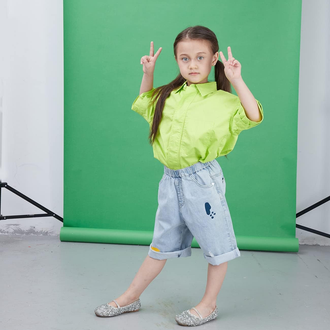 Yizhily Seamless Photography Photo Backdrop Background Paper Roll for Photoshoot 53 inches Wide x 16 feet Long, Bright Orange