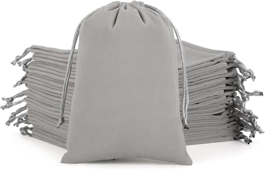Velvet Drawstring Jewelry Bag, 50Pcs Grey Dice Bag, 5x7 Tarot Card Pouch, Or Wrapping Halloween Party Favors, Mojo, Small Bussiness, Jewelry, Bracelet, Customers