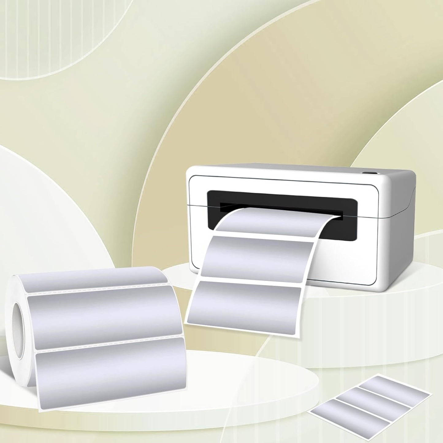 1" x 3" Silver Thermal Label Stickers,Waterproof Thermal Printer Sticker Labels for Gift Wrapping, Self-Adhesive Name Price Tag DIY Custom Logo Design (500 pcs,Silver)