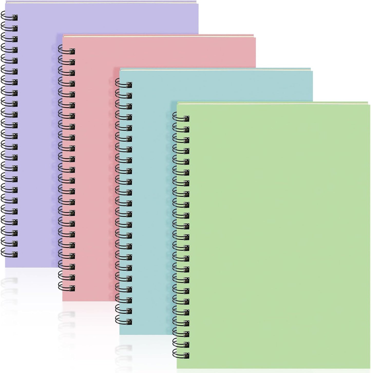 Yahenda 4 Pcs Spiral Notebook Bulk A5 Journal Lined 8.3'' x 5.5'' Writing Composition Paper Small Notepad Subject Notebook for Students Office Business Back to School Supplies (Pastel Colors)