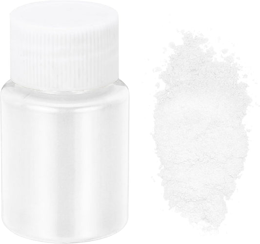 uxcell 10g/0.35oz Cosmetic Grade Mica Powder, 600 Mesh Mica Powder Natural Resin Epoxy Pigment Powders for Casting Resin, Candle Dye, DIY Nail Polish and Lip Gloss, White
