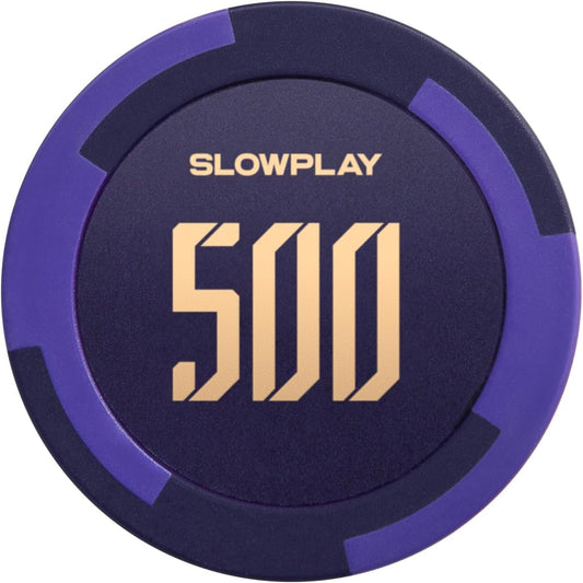 SLOWPLAY Godel Clay Poker Chips, 14 Grams Heavyweight Clay Composite, 40mm Large Chips in Bulk, Pack of 50 with Denomination of 500