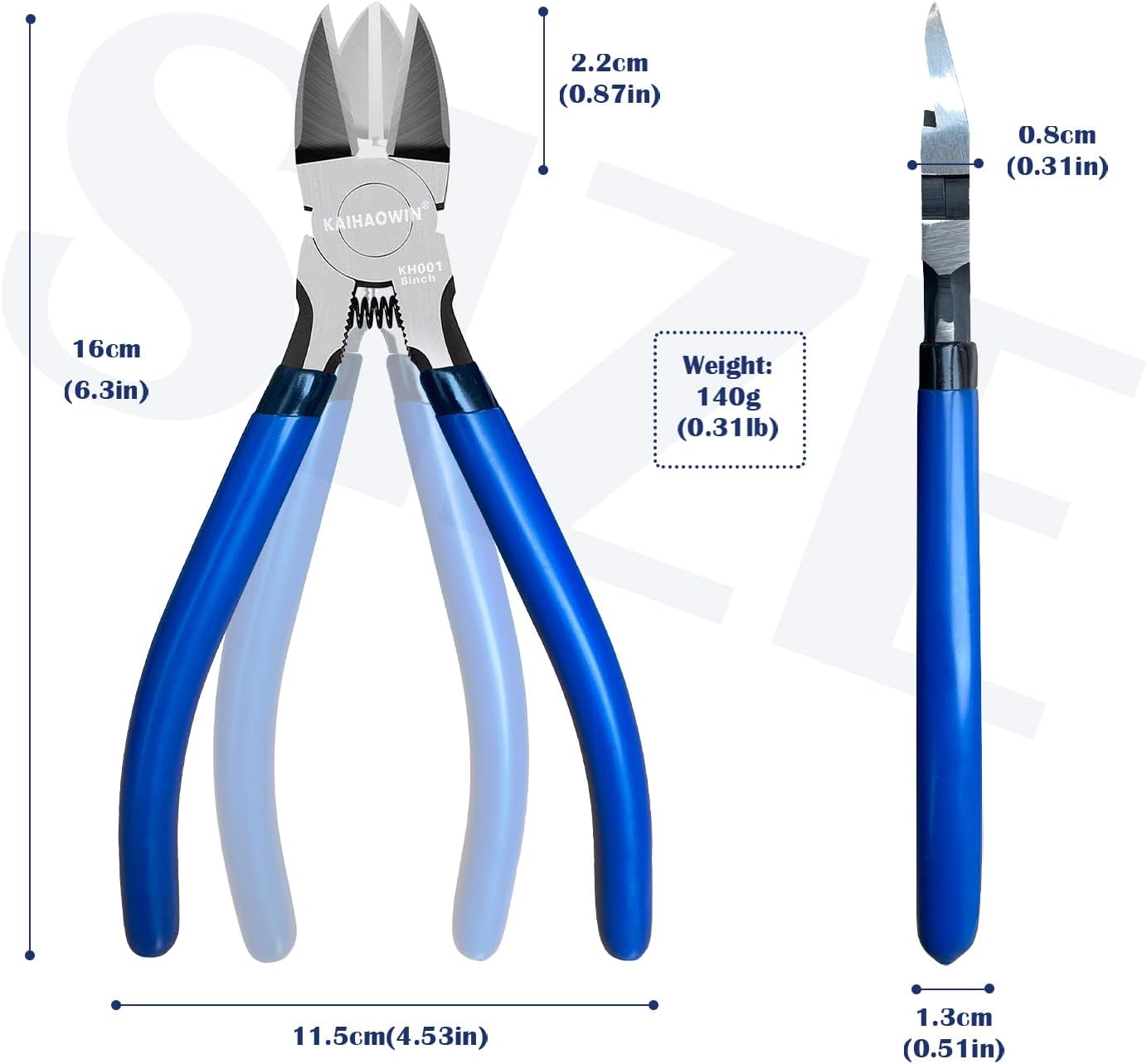 Wire Cutters 2 Pack KAIHAOWIN 6 Inch Wire Cutters Set Spring Loaded Wire Snips Diagonal Cutting Pliers Dikes Precision Wire Clippers Small Flush Cutter for Cutting Wires,Electronics,Cables,Jewelry,DIY