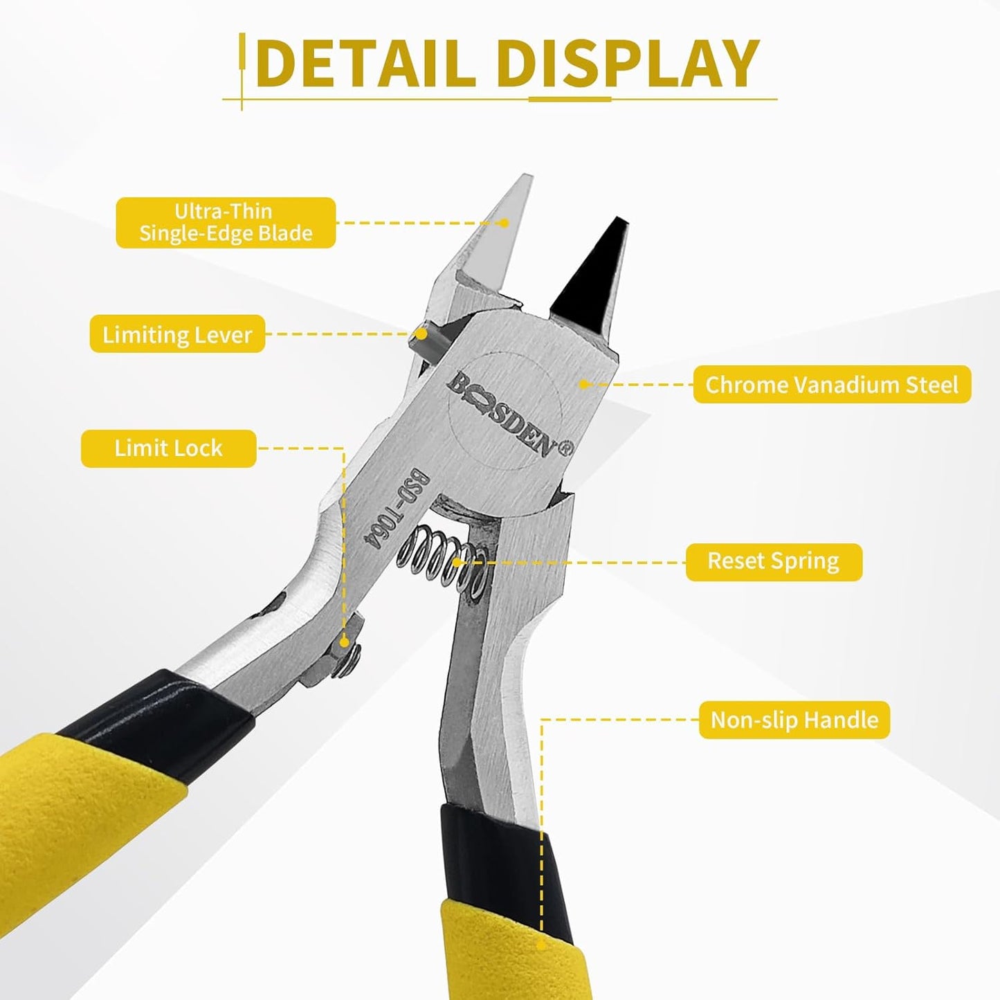 BOOSDEN Model Nippers 9pcs Set, Single Blade Nipper Model Tool Kit, Hobby Clippers for Gundam Gunpla, Thin & Sharp Model Snips, Sprue Cutters for Plastic Models Repairing Building and Fixing