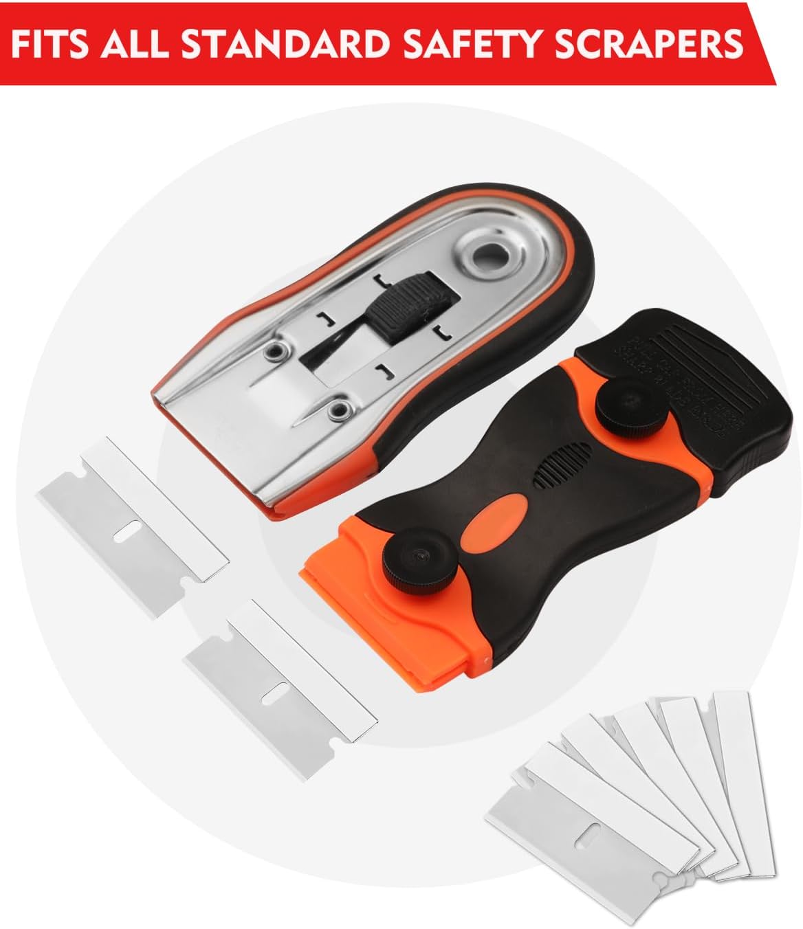 WORKPRO 100-Pack Single Razor Edge Blades, Industrial Scraper Razor Blades, High Carbon Steel One Edge Razor Blades