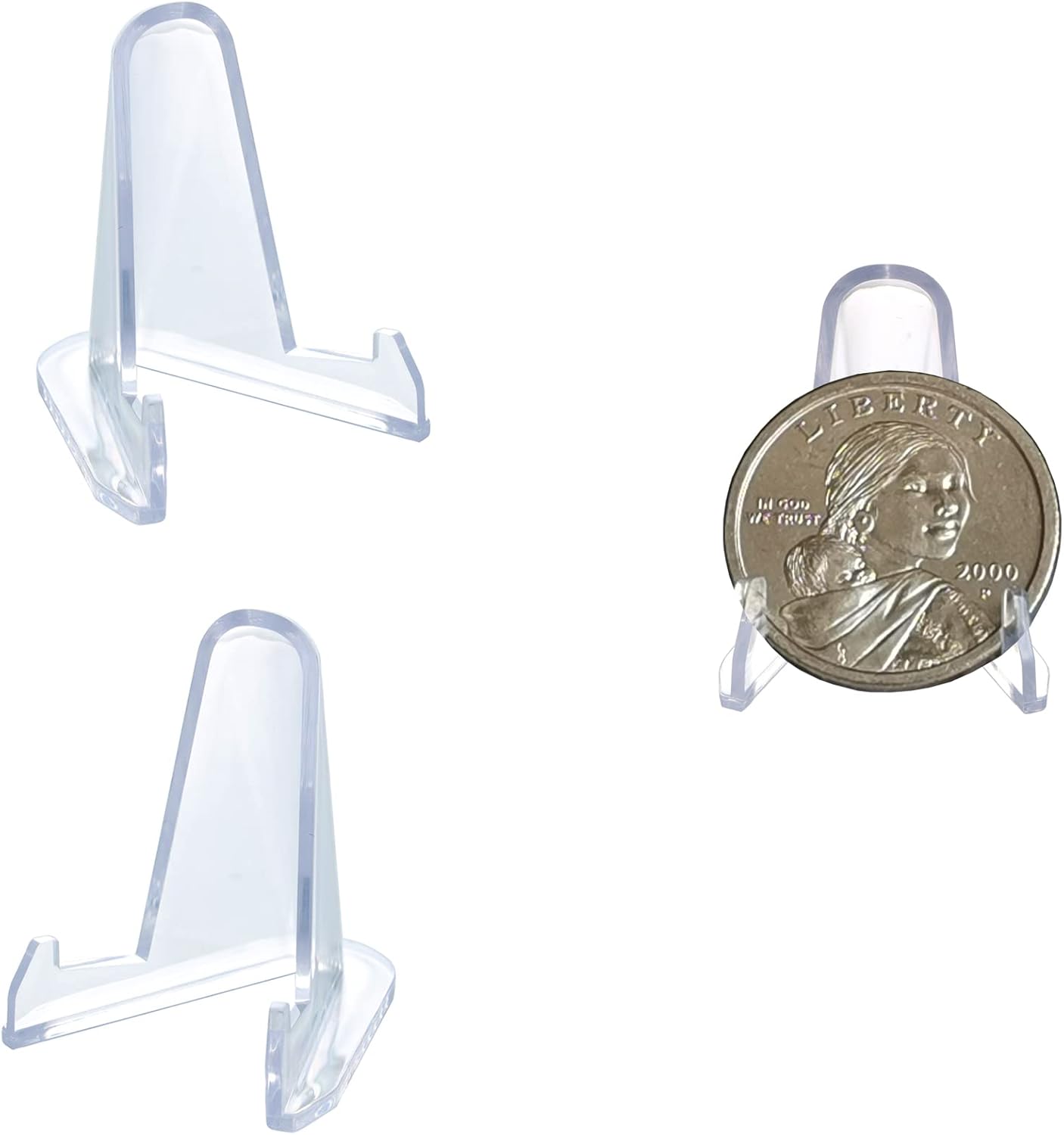 25 Packs(1.4 Inch) Acrylic Easel Stands Display Stands/Plate Stands Coin Display Easel Holder for Air-Tite Coins Pocket Watches Capsules Challenge Medals Casino Chips , Photo Display,Baseball Sports