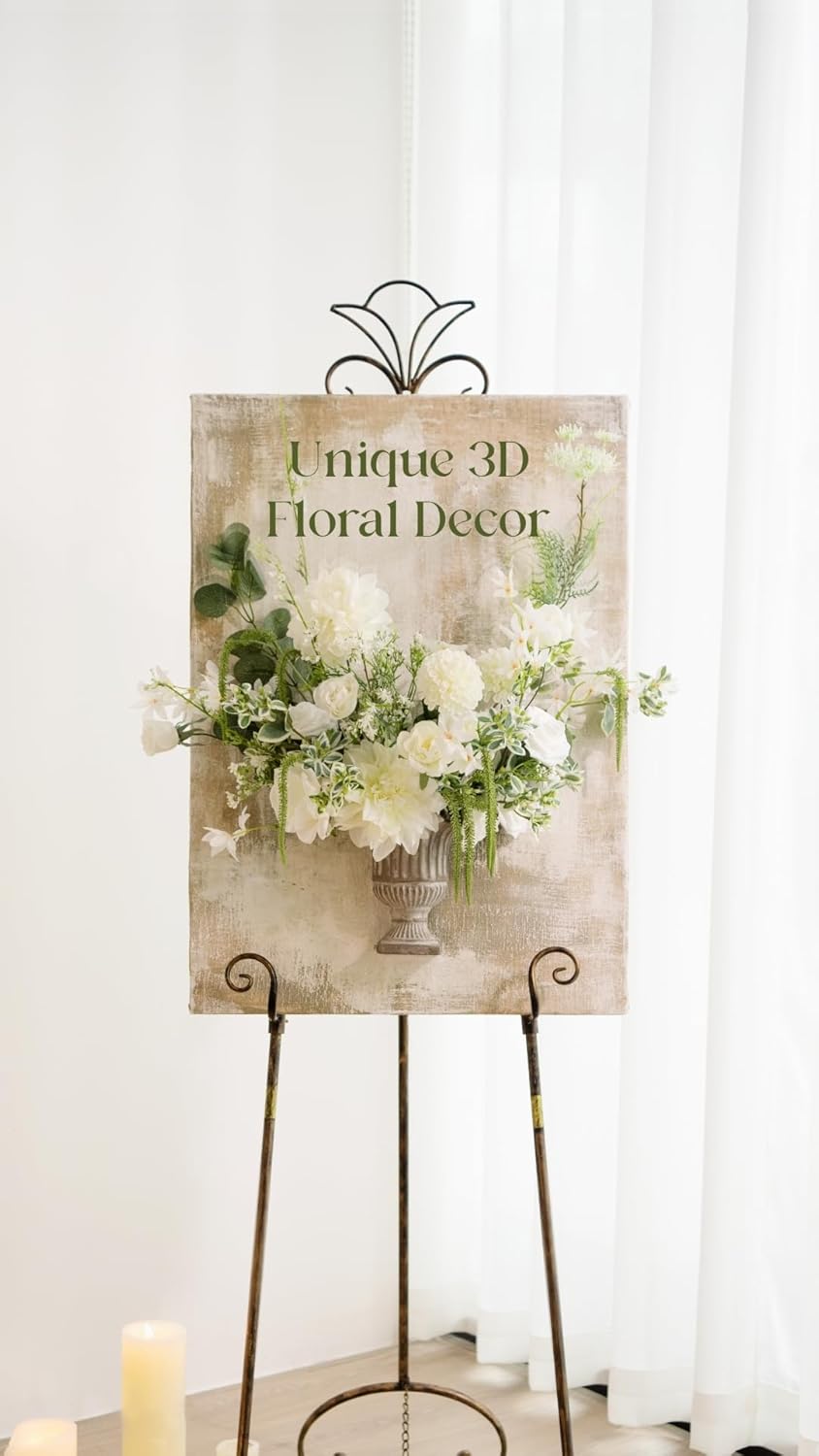 Ling's moment White Dahlia Foam Artificial Flowers Real Touch Faux Fake Flower for Home Decor Graduation Baby Shower Decorations Outdoors Party Favors Wedding Gifts Centerpieces Arrangements 25pcs