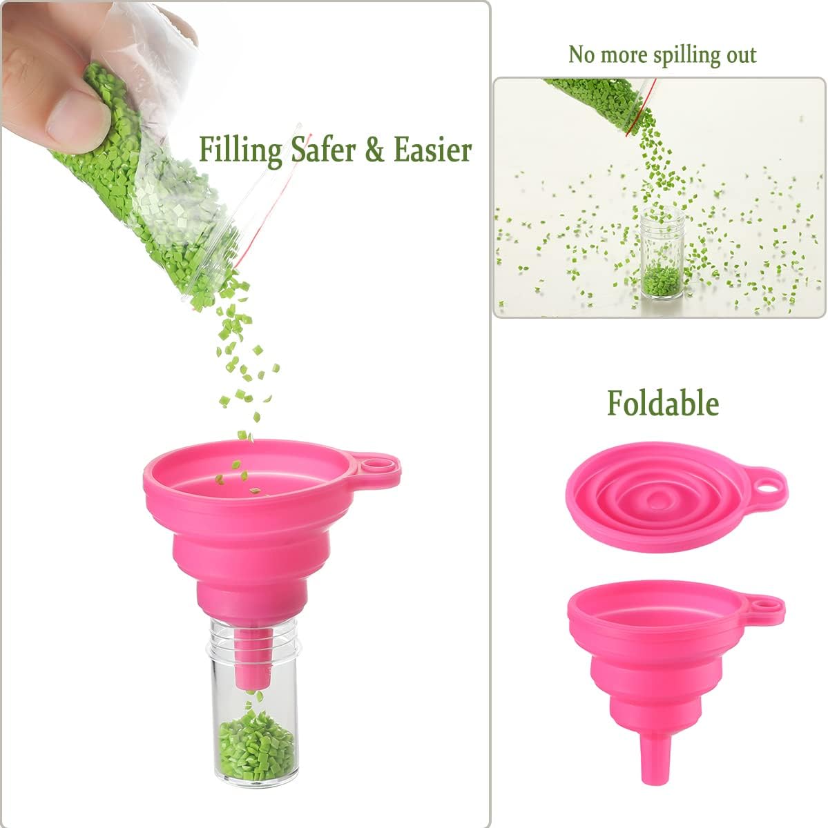 Douorgan 4-Tier Diamond Painting Storage Containers Portable Bead Organizer and Storage Box Stackable Arts & Crafts Organizers for Nail Charms Seed, 176 Round, Funnel, Stickers