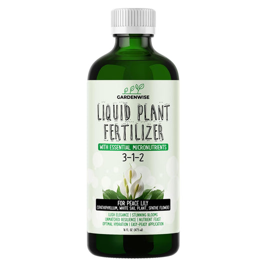 Peace Lily Fertilizer: 3-1-2 Liquid Fertilizer with Essential Micronutrients - The Ultimate Food for Spathiphyllum, Perfect for Indoor Plants (16 OZ)