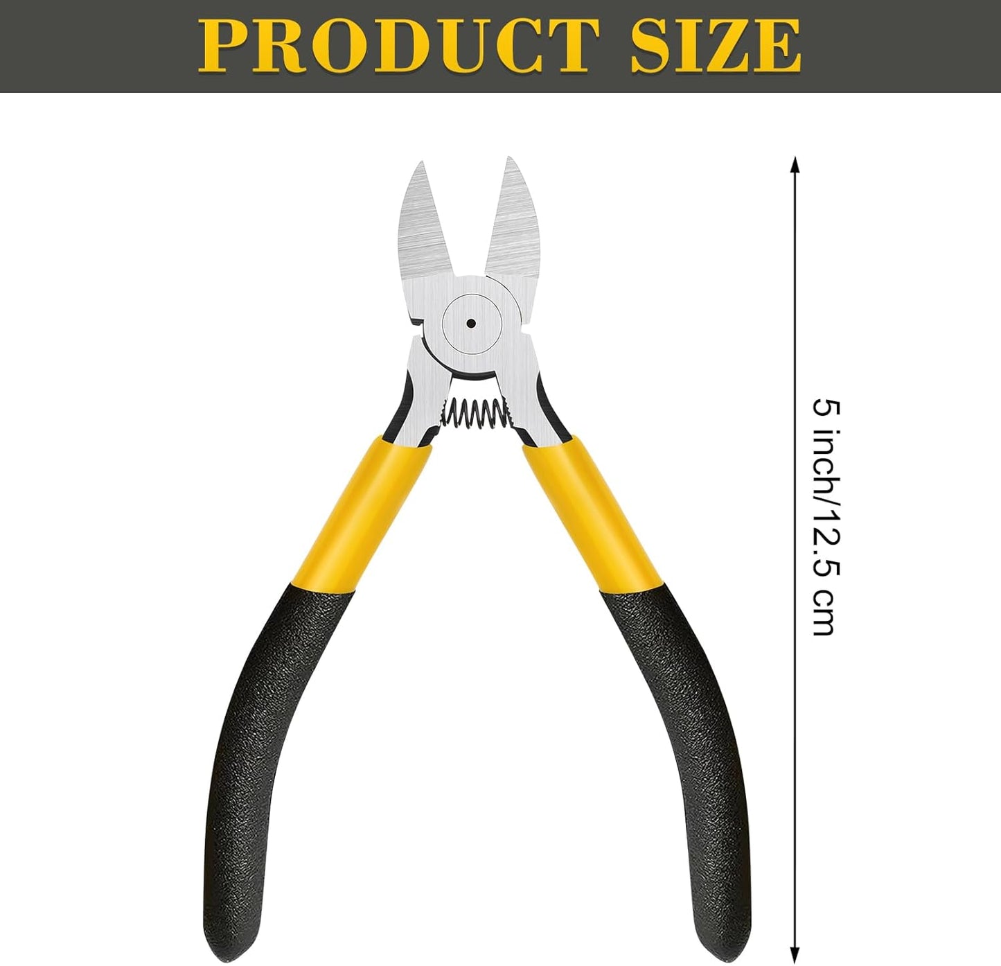 Lasnten 15 Pcs 5" Wire Cutters Precision Cutting Pliers Side Diagonal Cutters Small Wire Clippers Spring Loaded Flush Cut Snips with Nonslip Handle for DIY Jewelry Making Crafting Model Kits Zip Ties