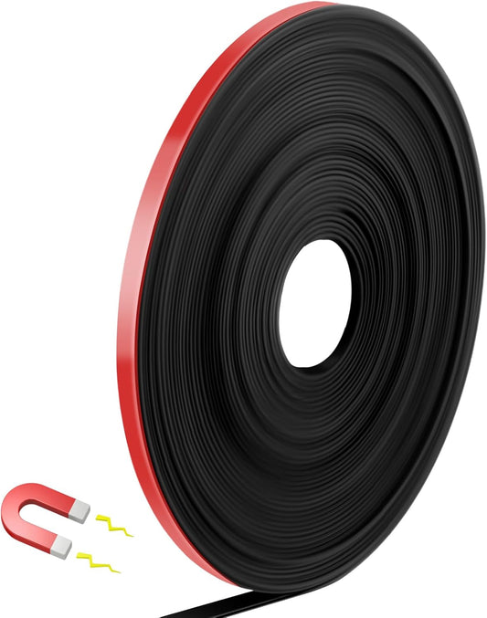 Magnetic Tape Roll Thin Strips, 1/4 Inch x 33 Feet Magnetic Board Dividers Whiteboard Graphic Decorative Tape Marking Line for Classroom Office Art Accessories(Red)