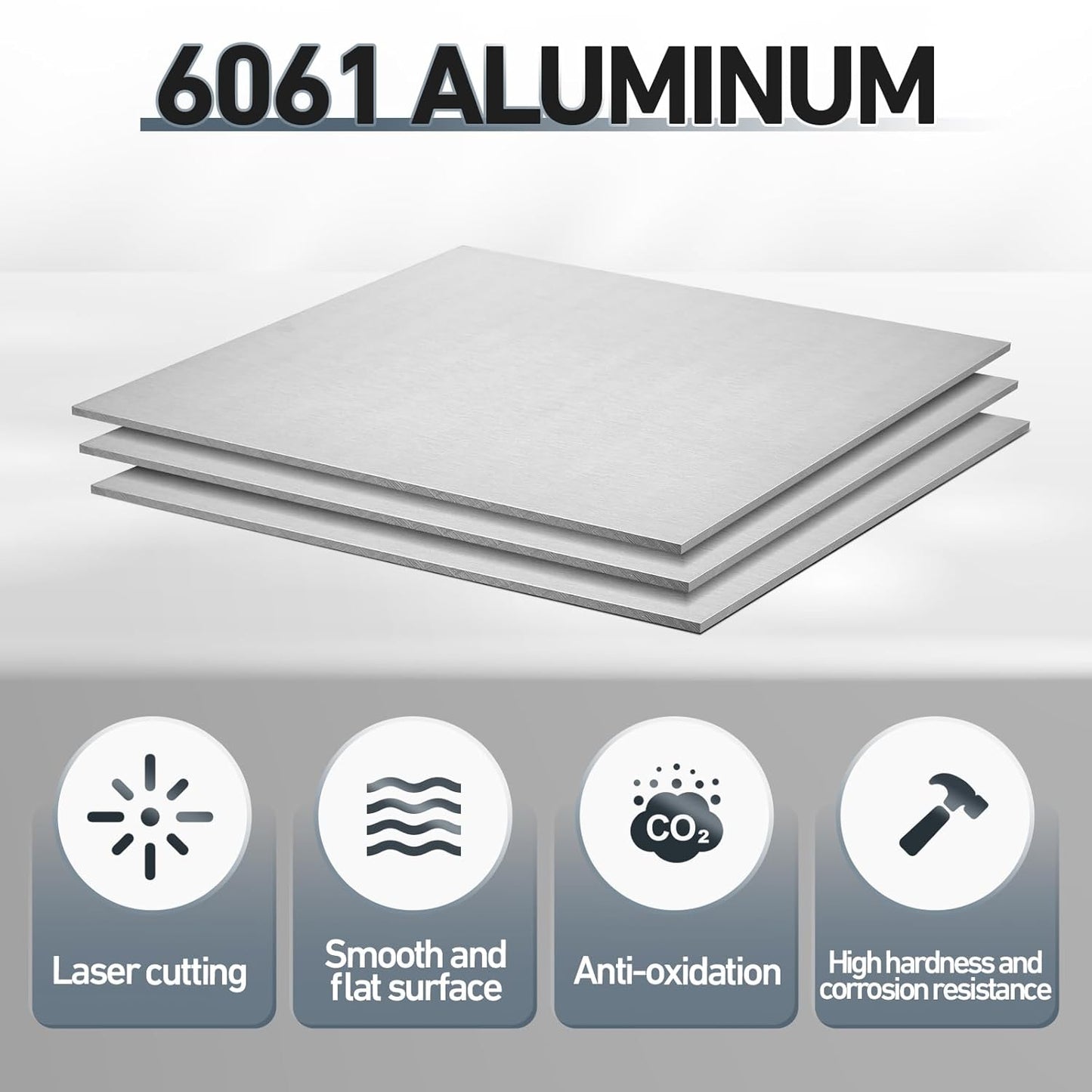 Blulu 2 Pcs 6061 Aluminum Sheet Metal Plate 15 x 15 x 1/8 in (3 mm) Flat Plain Thickness Panel Covered with Protective Film Solid Rectangle Flat Stock for Crafting Industry Structural Framing Base