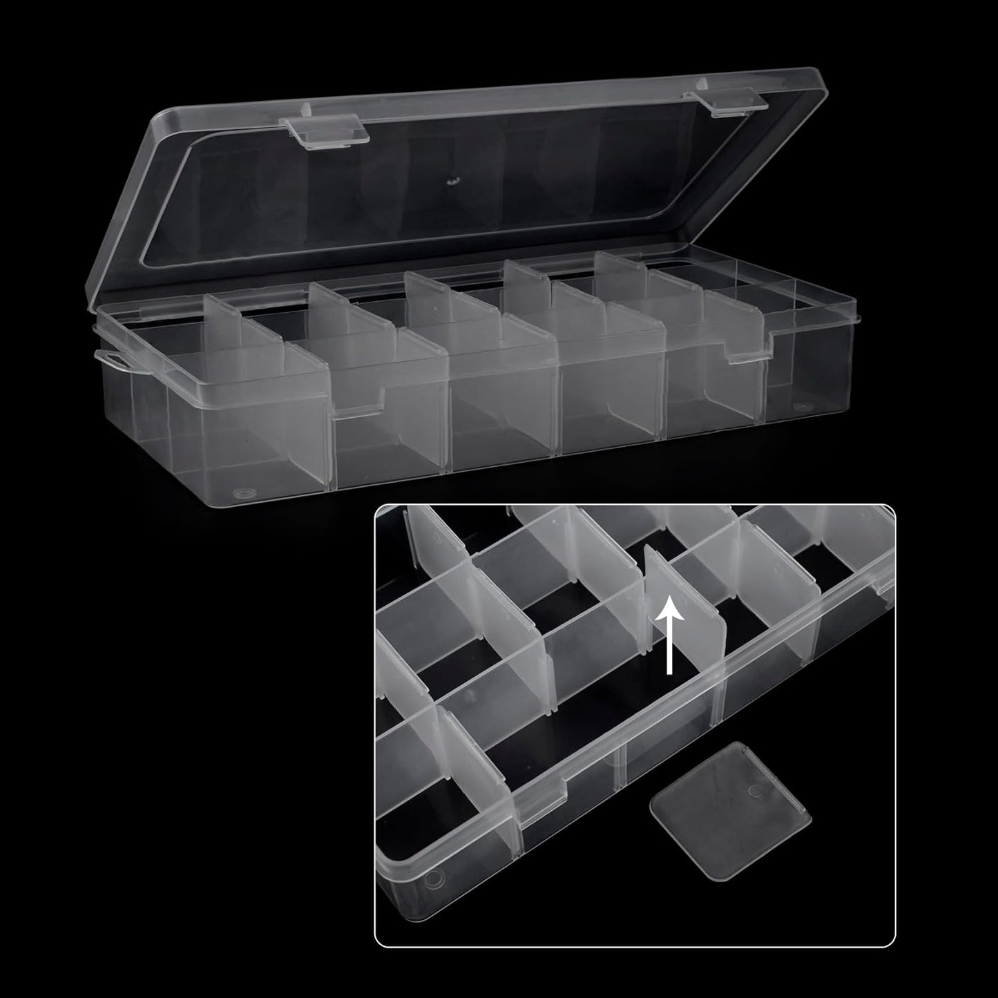 Embroidery Floss Organizer, 2 Removable 18 Compartments Cross Stitch Thread Storage Box with 200 Plastic Embroidery Floss Bobbins, 1 Floss Winder and 1 Marker