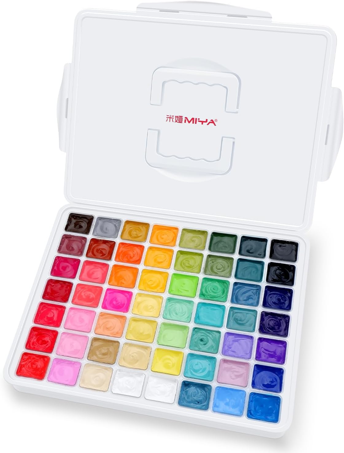 HIMI Gouache Paint Set, 56 Colors x 30 ml Jelly Cup Design in a Carrying Case, Non Toxic Gouache Paint for Canvas and Paper, Perfect for Artists, Students, and Beginners